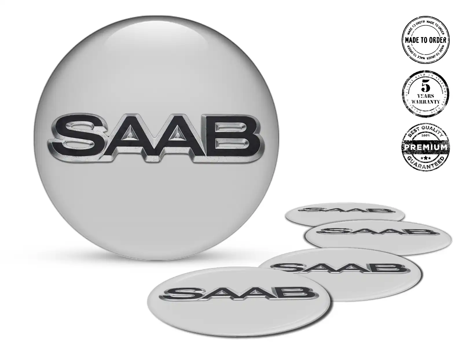 Saab Nabenplaketten Ausgabe Gewölbtes Label-Design